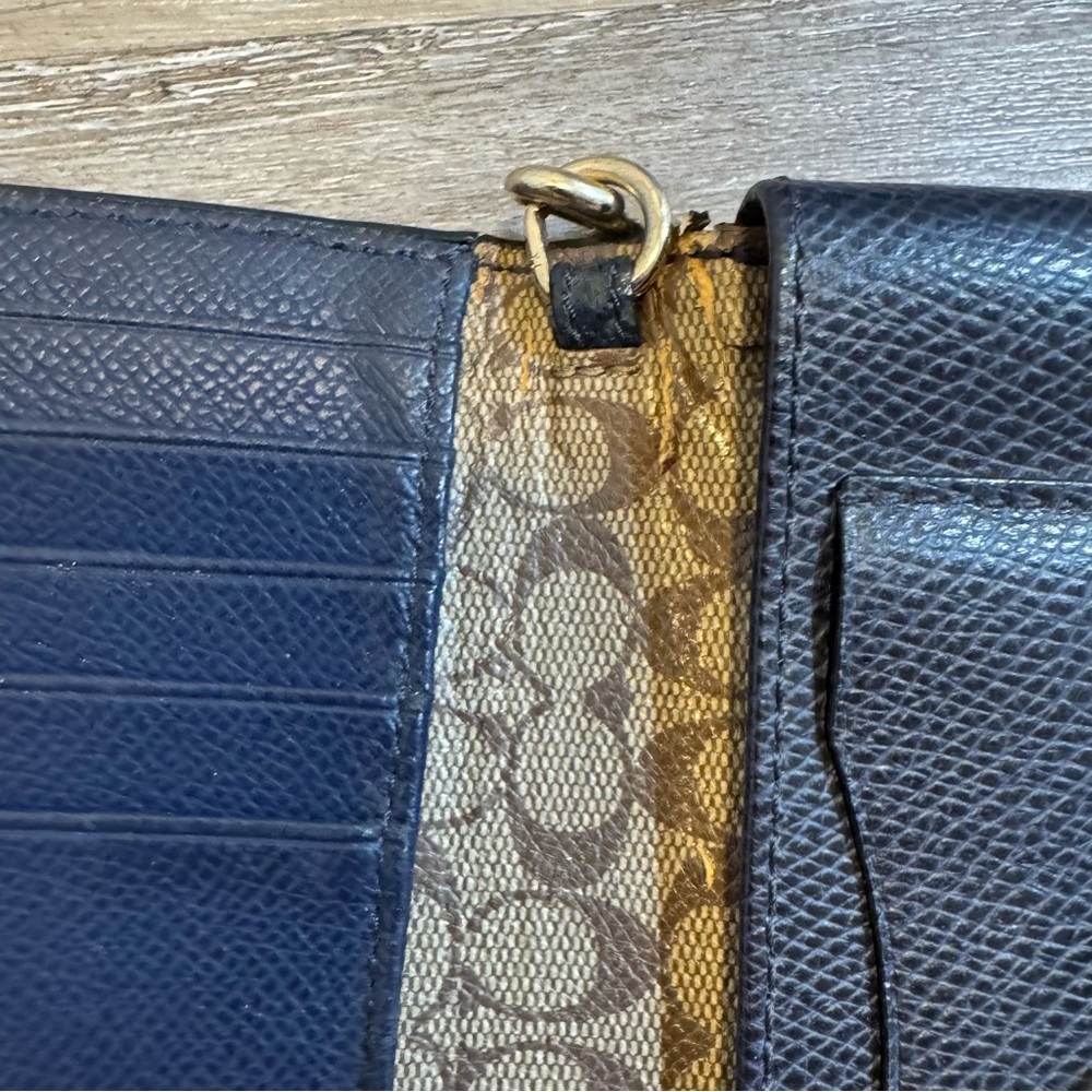 Coach Navy Wristlet Wallet - Picture 4 of 6